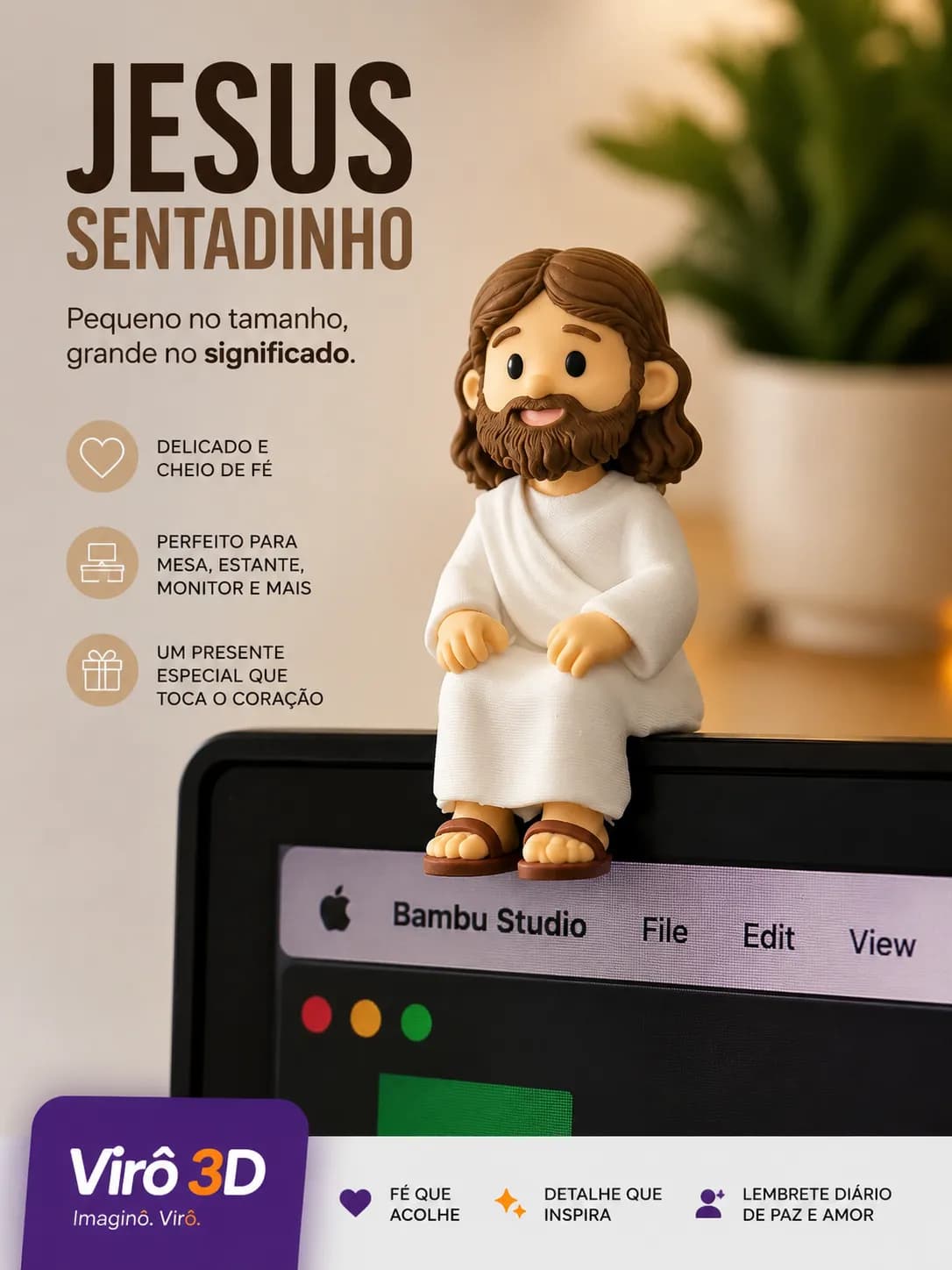 Mini Jesus sentado - versão 6 cm