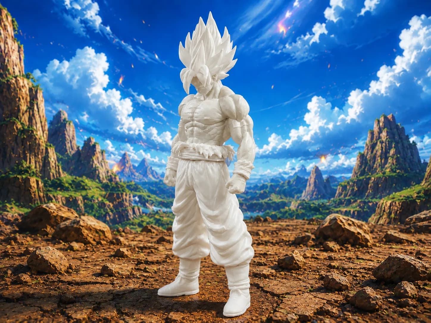 Goku 17cm Para Pintar - Dragon Ball - Posição Limite de Ruptura