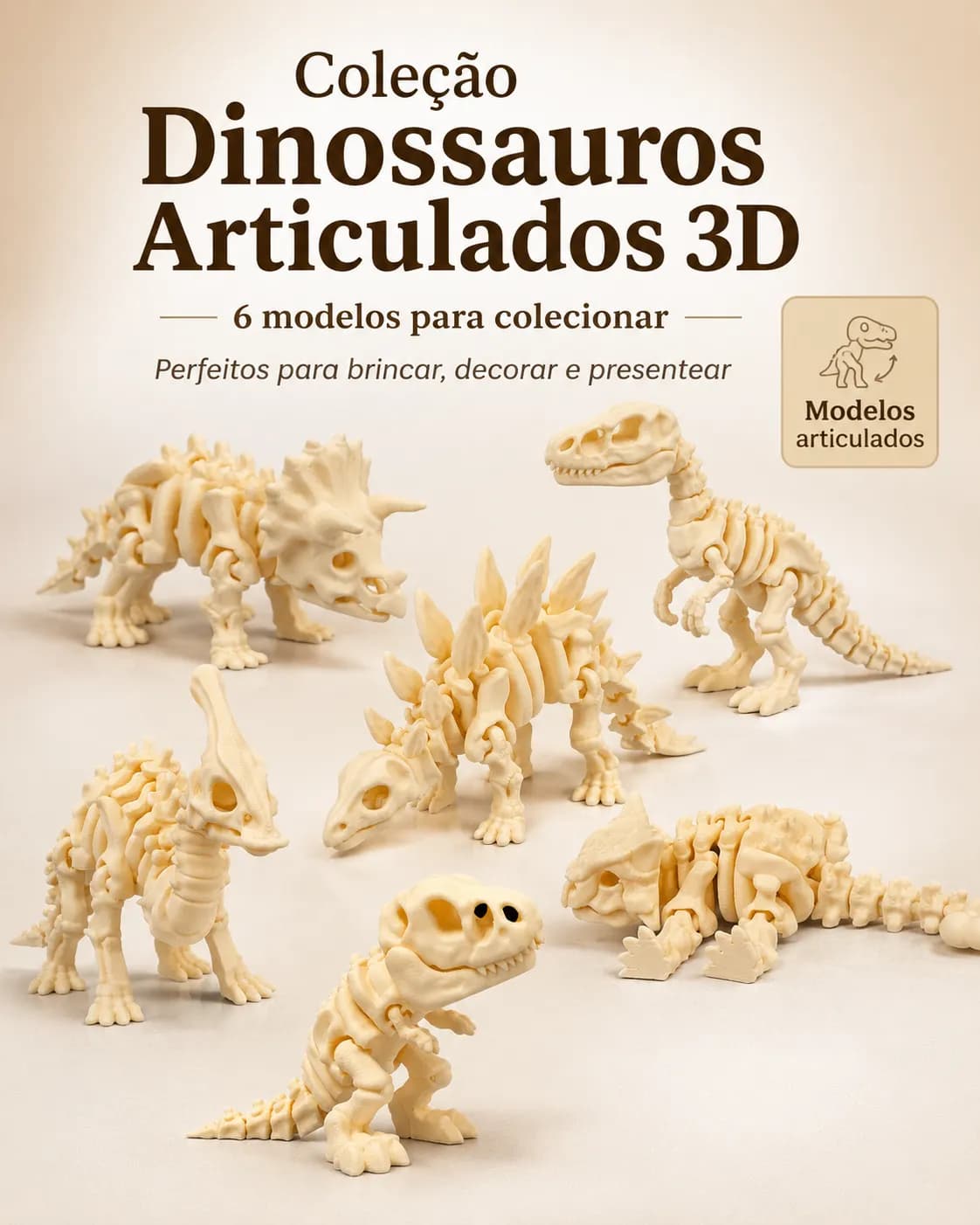 Skeleton Coleção Completa! Os 6 dinossauros mais amados, em um kit